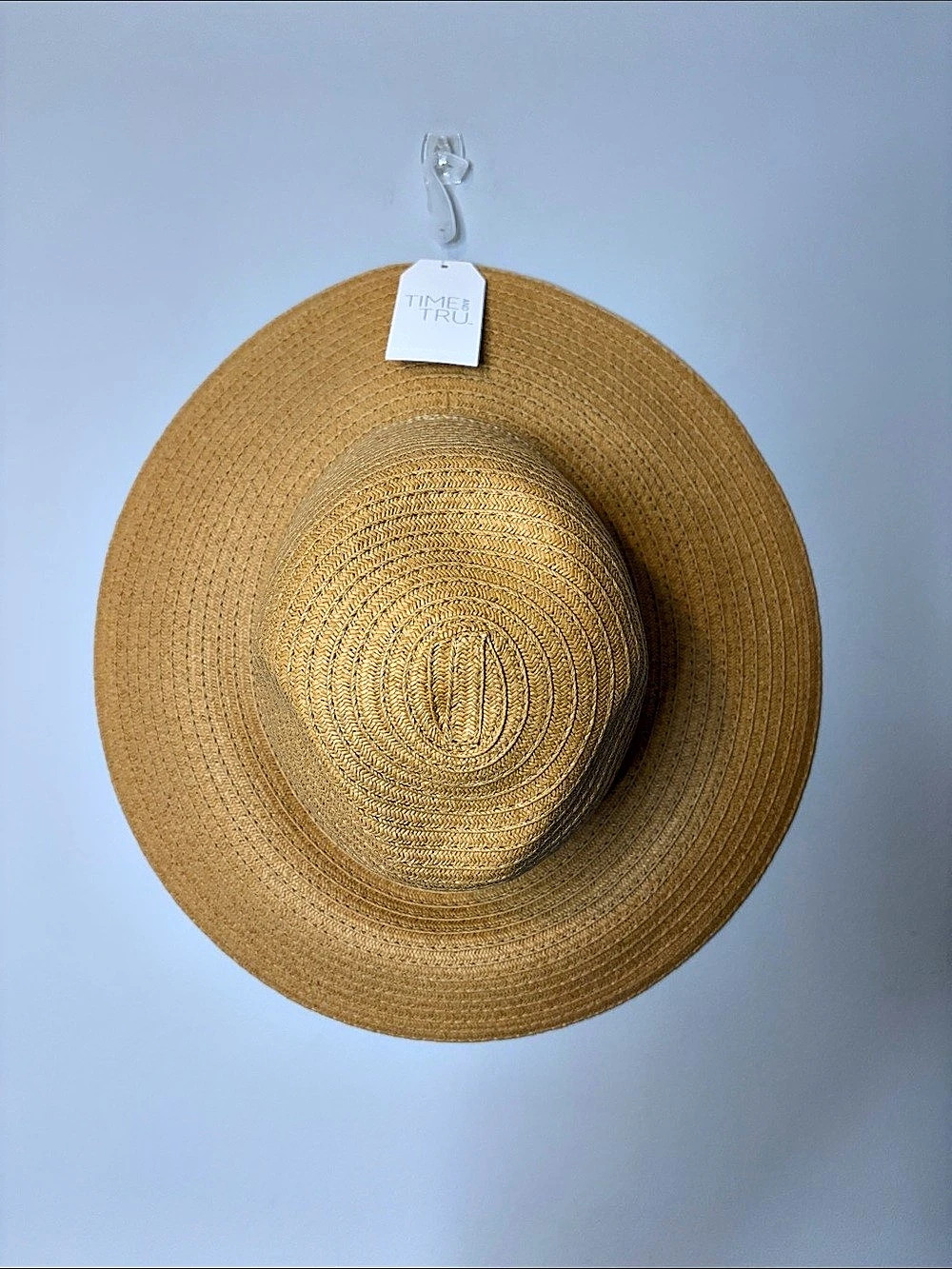 Time and Tru Wide Brim Panama Hat Brown New